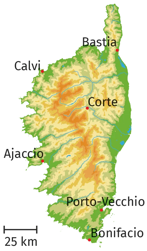 Carte de la Corse
